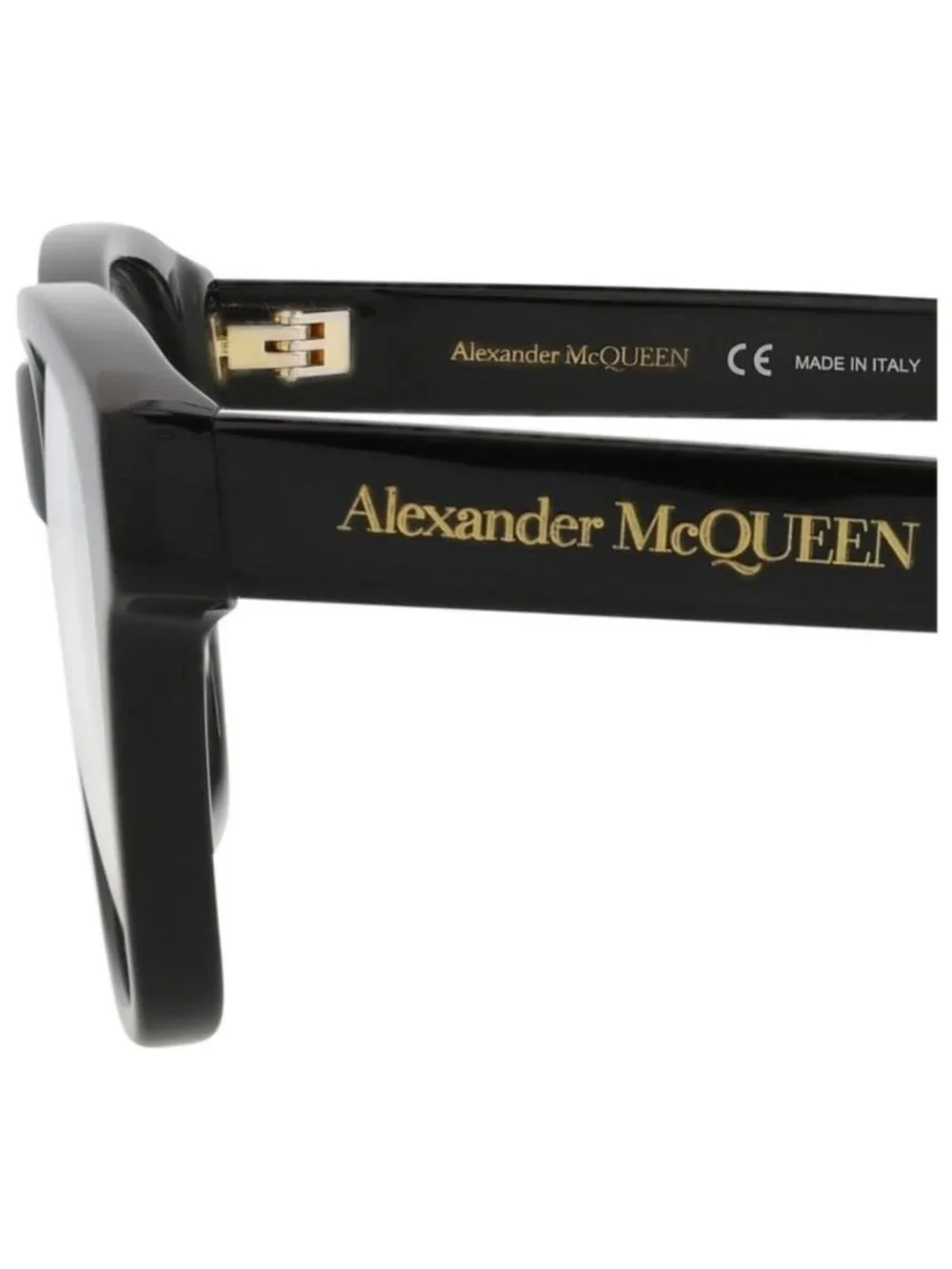 New Alexander McQueen Womens Square/Rectangle Black Black Transparent Fashion De